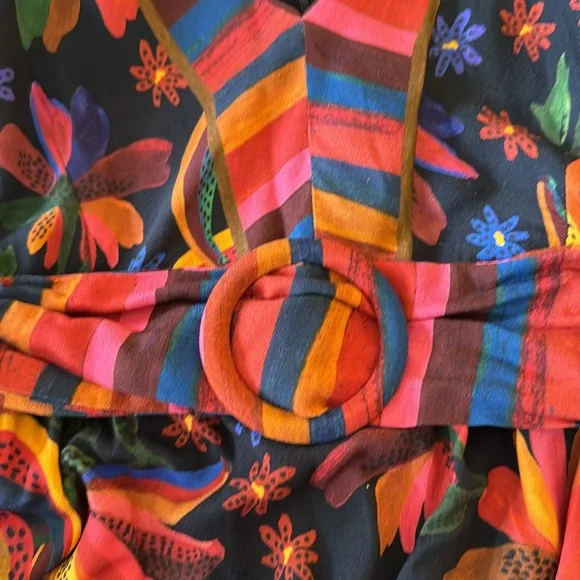 Farm Rio long sleeved floral dress with belted waist - Picture 4 of 12